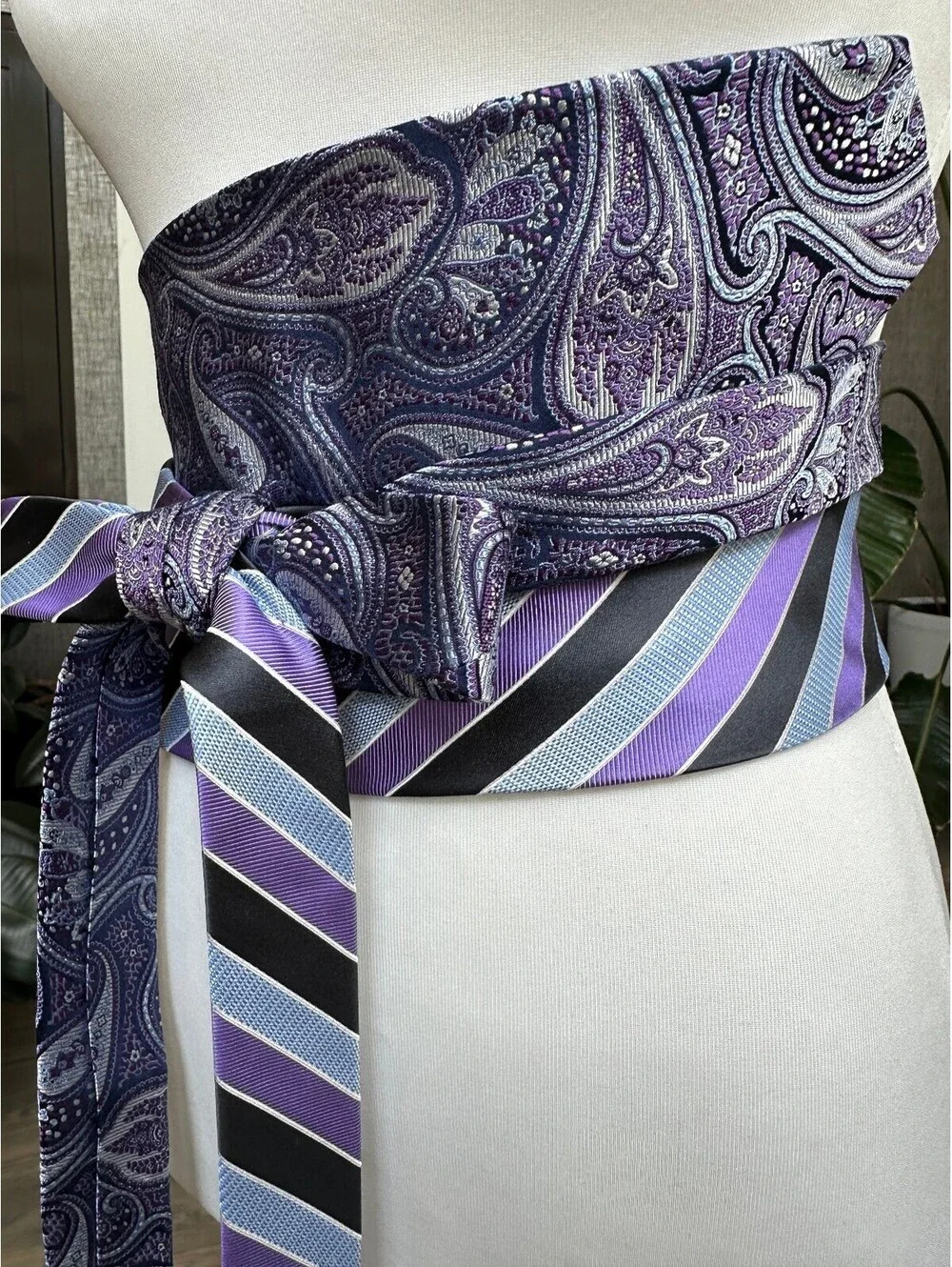 Upcycled Silk Obi Belt | Corset Style Wrap | OOAK | OS